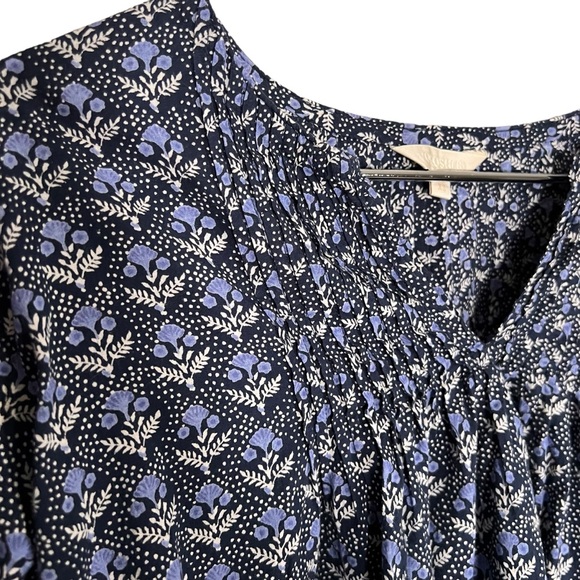 VOLOSHIN Cropped Indigo Blue Floral Crop Top Size XS - Picture 3 of 13